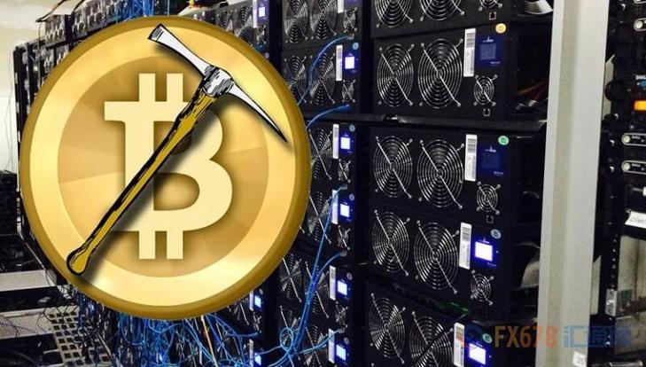 A well-organized mining farm with rows of servers and efficient cooling systems